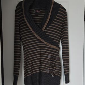 Striped Black and Brown Women's Sweater